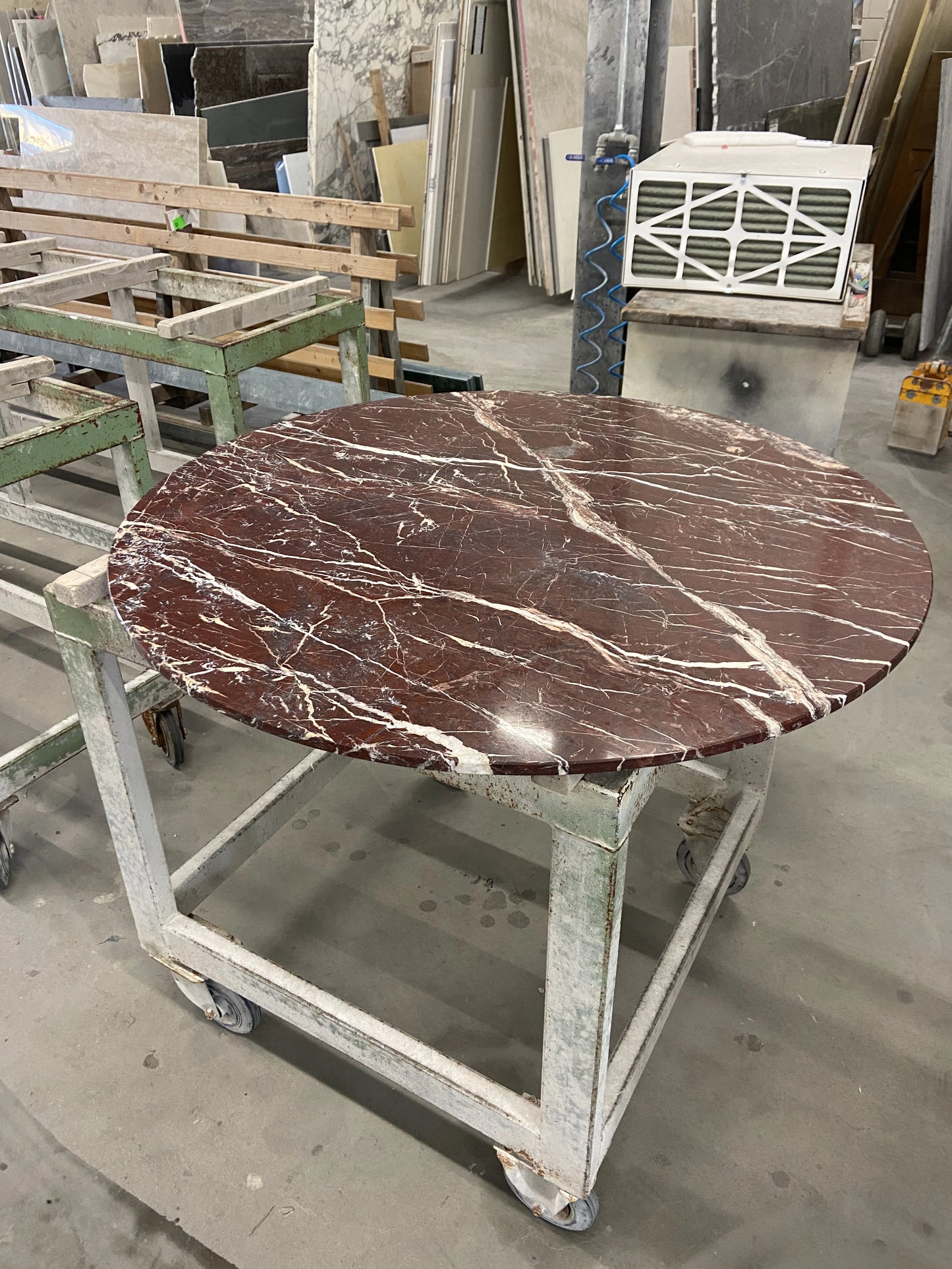 Marmer Rood Eettafelblad - Rond Tafelblad ø118cm