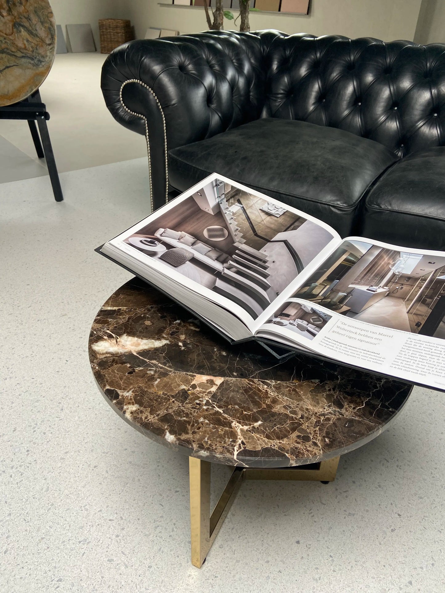 Marmer Emperador Dark - Rond Tafelblad ø55cm