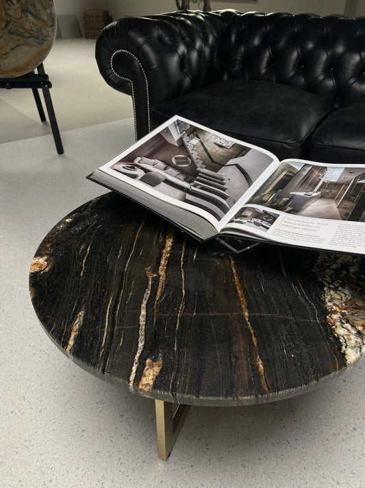 Kwartsiet Black Taurus - Rond Tafelblad ø70cm